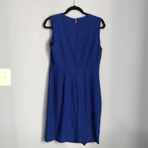 ⭕️ PRICE FIRM NEW Donna Karan Size 10 Blue Ruffle Sleeveless Sheath Dress - Picture 4 of 5